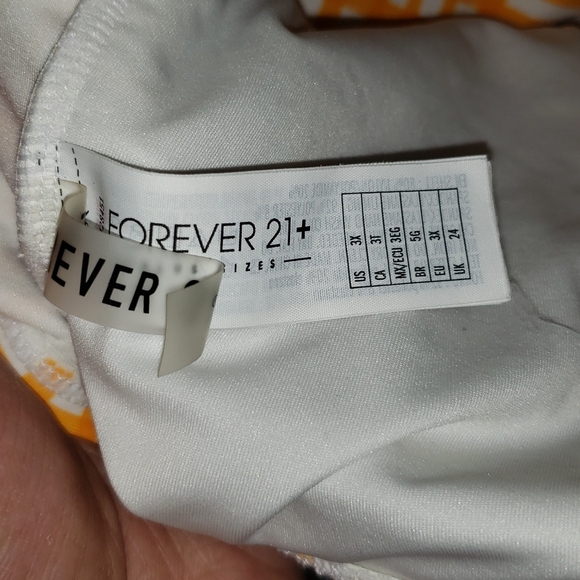 Yellow and White Grid tie Strap Bikini top Forever 21 Plus - Picture 3 of 3